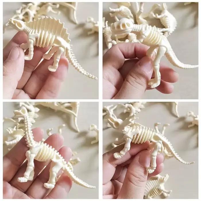 12 pièces/ensemble dinosaures jurassiques squelette modèle archéologie tyrannosaure ptérosaure décoration de maison joue