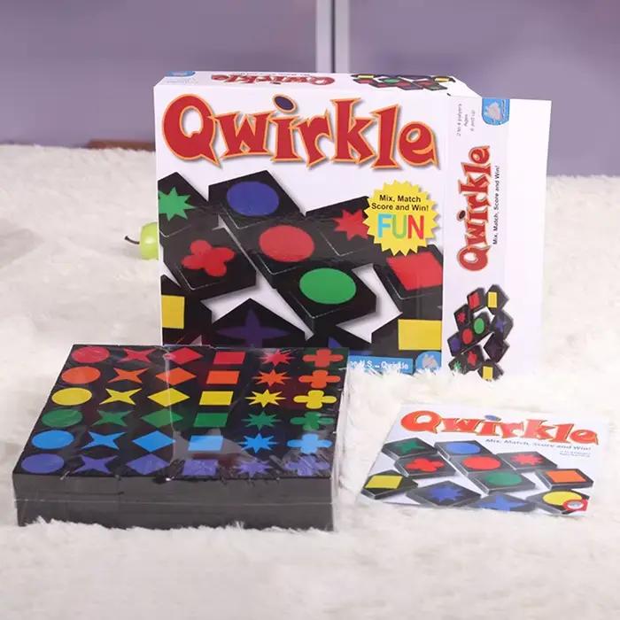 Jeu de société Qwirkle interactif en bois pour la famille, jouets éducatifs amusants pour enfants, cadeau de Noël, développement de compétences, moments de plaisir familial