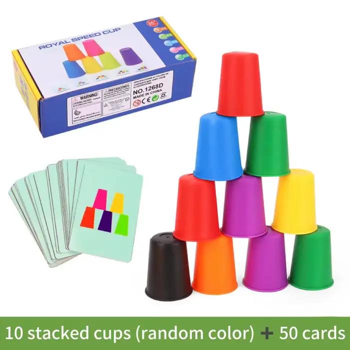 Jouets Montessori, Mini jeu de tasse empilable avec carte