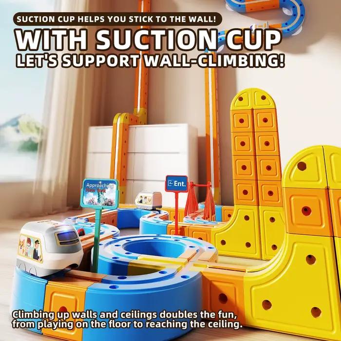 Coffret de train magnétique DIY 3D : Circuit flexible pour enfants, jouet de construction magnétique, cadeau éducatif STEM
