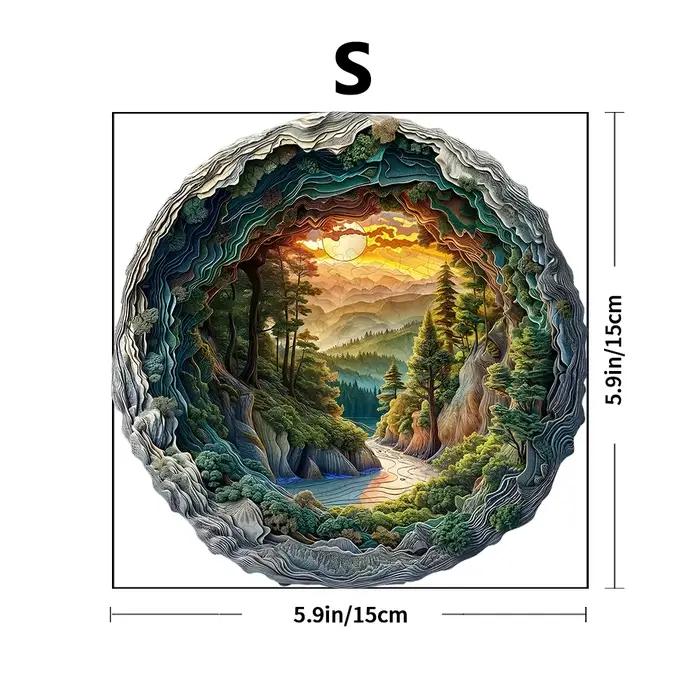 Un puzzle en bois 3D au design unique de grotte de forêt en forme d'animal - Jouet puzzle pour adult