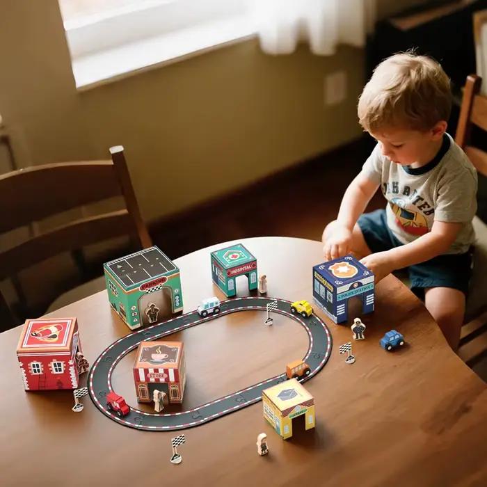 Blocs de construction de voiture, accessoires de piste, ensemble de jouets d'assemblage pour enfants, développe les compétences sociales du bébé, jouets d'apprentissage précoce pour enfants