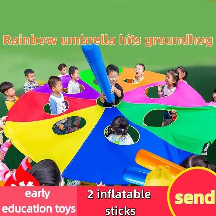 Jeu Whack A Mole parachute arc-en-ciel multicolore pour enfants développement de la coopération activités extérieures occasions spéciales