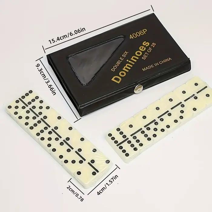 Jeu de dominos double six rouge noir puzzle pour enfants loisirs voyage amusant jeu de table cadeau occaions spéciales