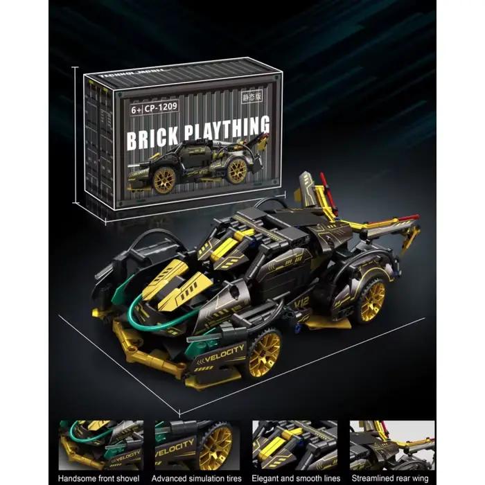 Voiture de course V12 en blocs de construction