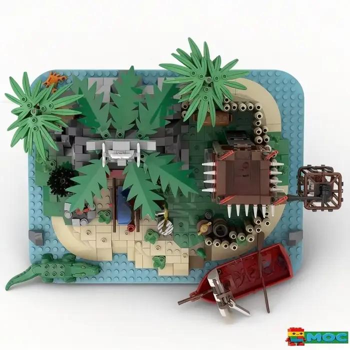 NOUVEAU 1042 PIÈCES MOC Trône du Roi des Îles Remake Scène Pirate Blocs de Construction DIY Jouet Éducatif d'Assemblage Cadeaux d'Anniversaire