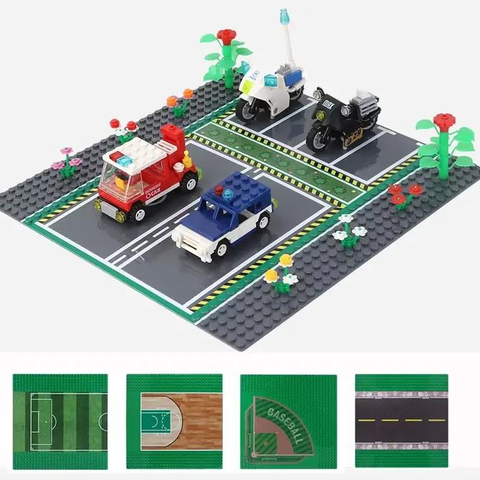 Plaque de base 32x32 blocs de construction AmazingBLOKS scène de ville parking terrain sport pour adolescents création imaginative