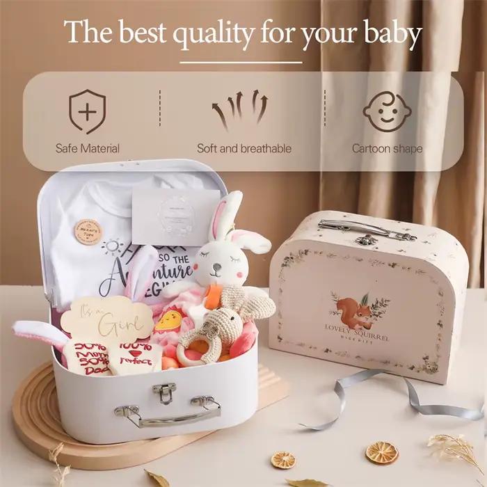 Couverture en coton double face pour bébé, cartes ATA Lestones pour nouveau-né, jouet hochet au croc