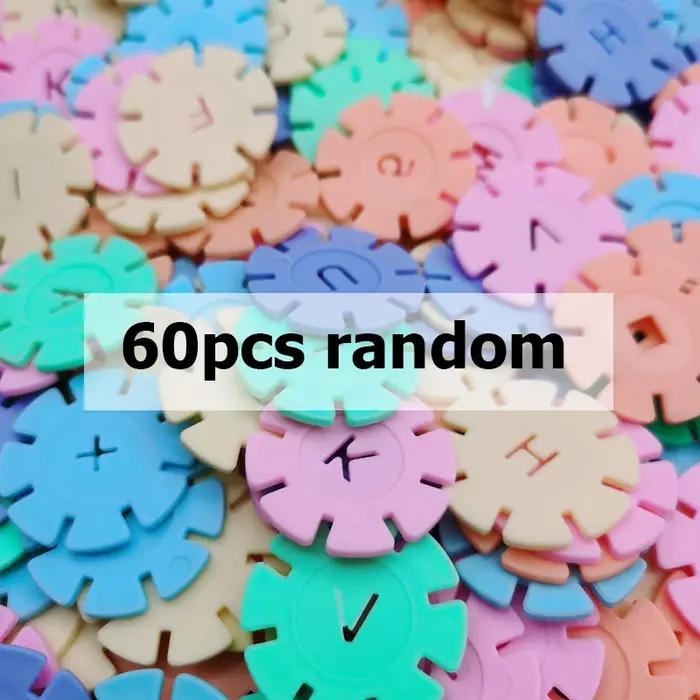 60/100/200 pièces éducation précoce insérer sac flocon de neige bloc de construction ensemble bébé Puzzle en plastique
