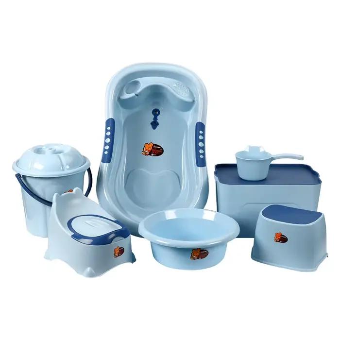 Ensemble de bain pour bébé 7 pièces avec tabouret