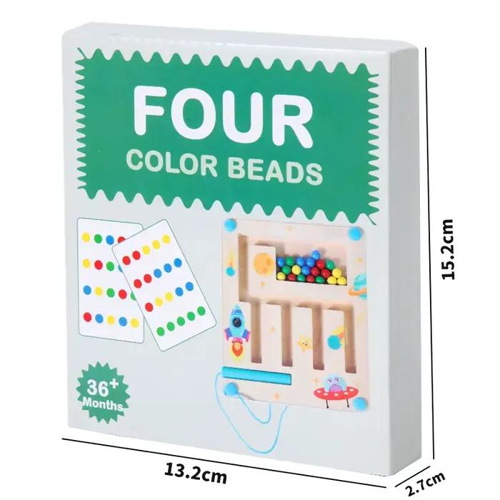 Jeu de labyrinthe à billes magnétiques pour enfants - Cognition des couleurs et des nombres