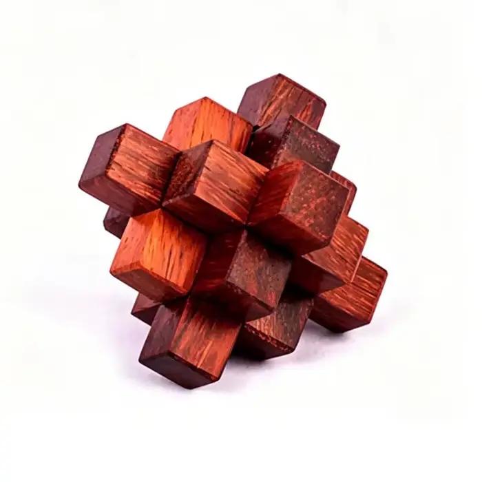 Jouets en bois de haute qualité, casse-tête Lu Ban Lock, puzzle d'éveil, déverrouillage par emboîtem