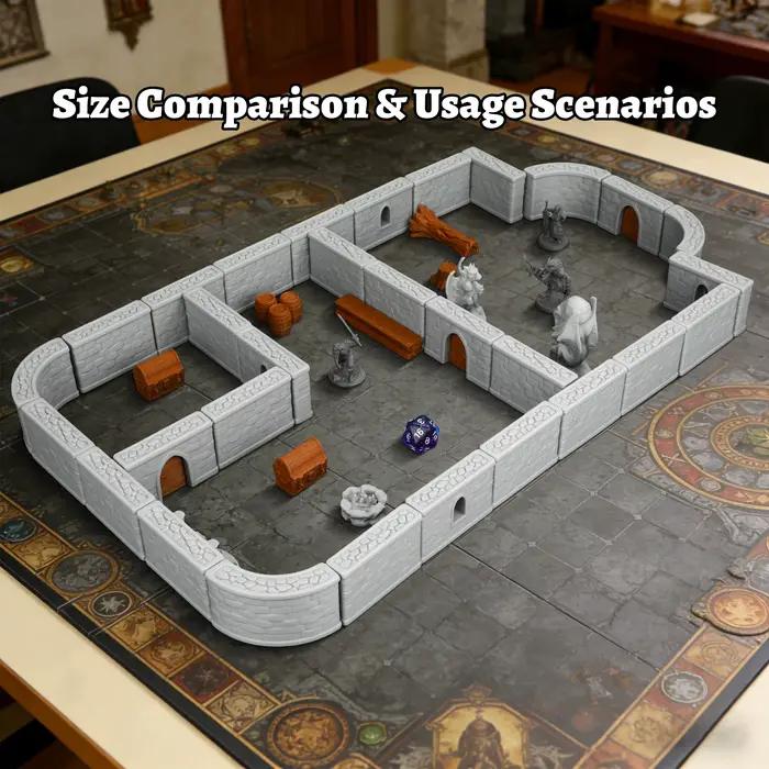 Ensemble de terrain miniature modulaire pour donjons
