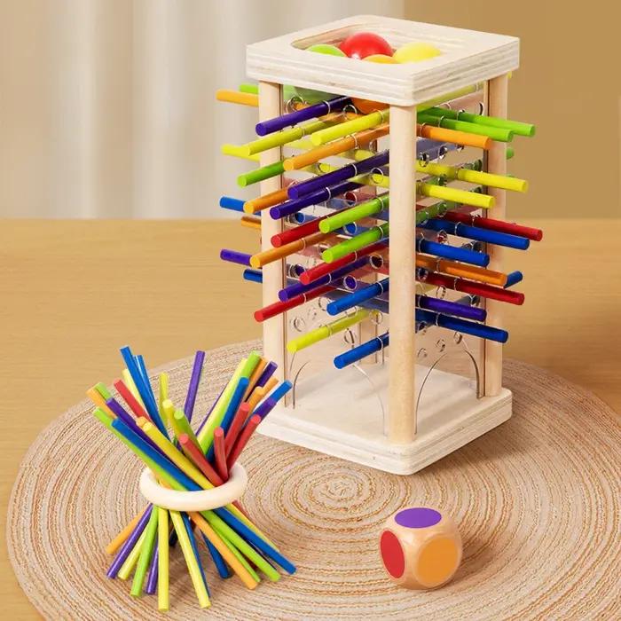 Jouet de jeu de dessin de bâton en bois multicolore pour exercices d'équilibre et de concentration parent-enfant activités de développement créatif et coordination motrice occasions spéciales