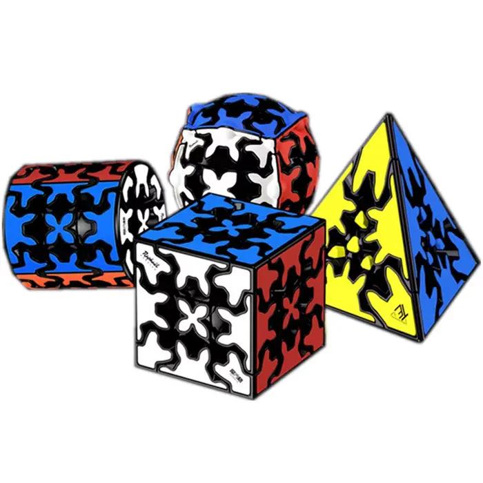 Nouveau Qiyi Gear Cube 3x3x3 Gear Cube 3x3 pyramide cylindre sphère vitesse Cubes jouet éducatif pou
