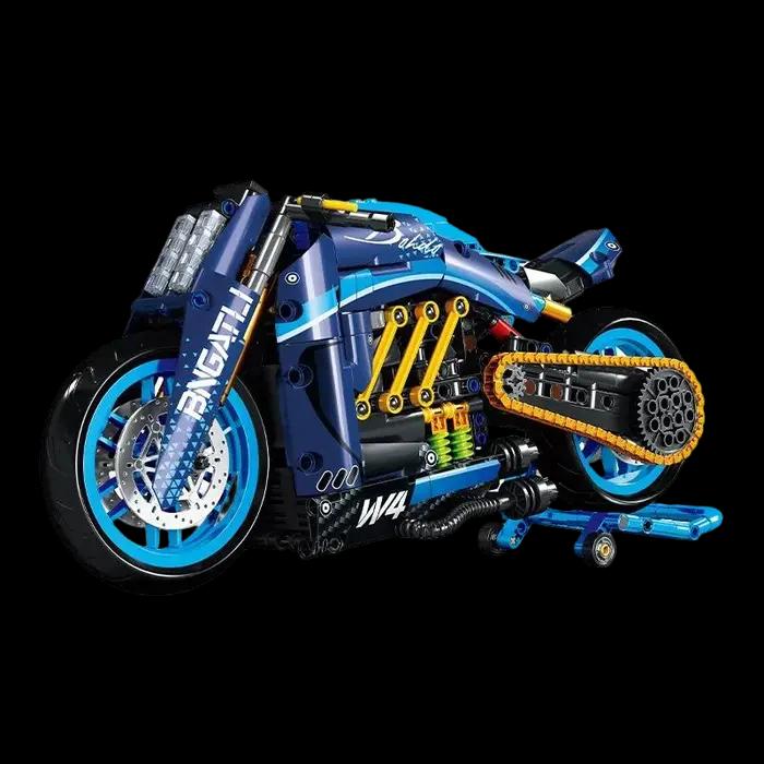 Ensemble de blocs de construction de moto à 8 moteurs de haute technologie