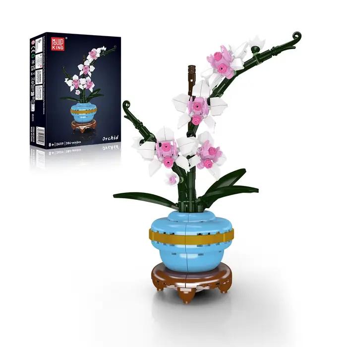 MOULD KING Bouquet de fleurs en blocs de construction Orchidée Bambou Chrysanthème Fleur de prunier
