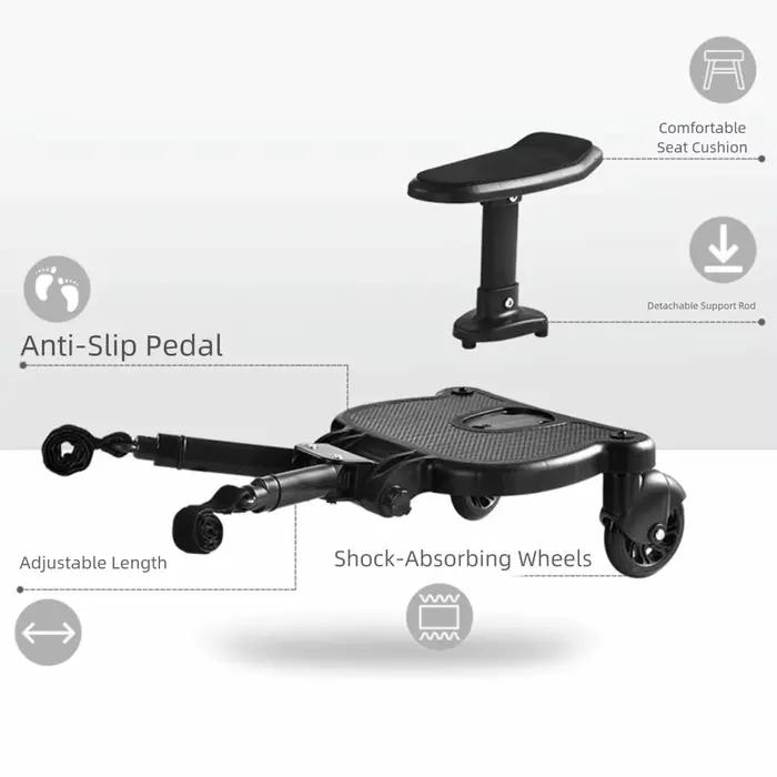 Adaptateur de pédale de poussette assis et sur pied 2 en 1
