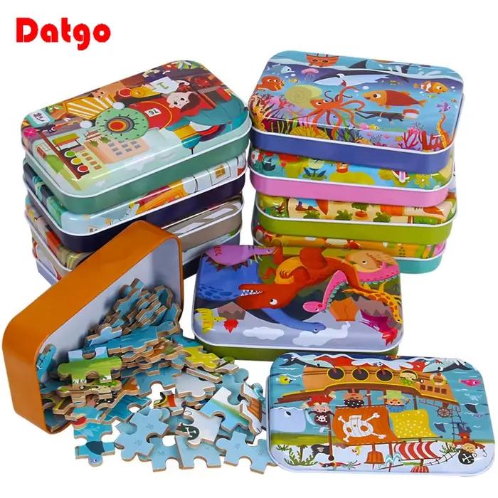 Chaud nouveau 60 pièces Puzzle en bois jouets pour enfants dessin animé véhicule Animal