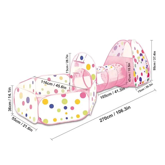 Tente de jeu pop-up RonHam motif pois pour enfants 0-3 ans, tente triangulaire, piscine à balles, tunnel de jeu, maison de jeu, cadeau parfait pour Noël et Halloween