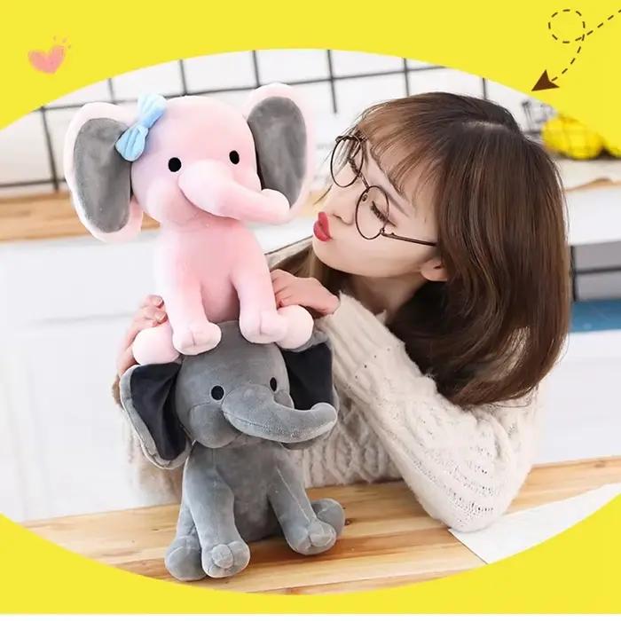 Jouets en peluche éléphant gris de 25cm