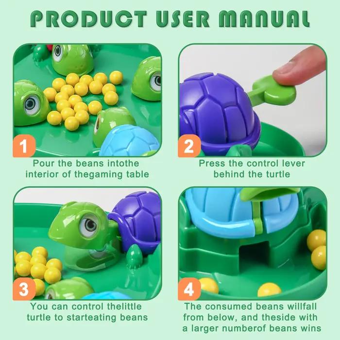 Jeu de réunion de famille AIUAZA tortue mangeant des haricbons compétitif fête pour quatre personnes occasions spéciales joueurs enfants adolescents
