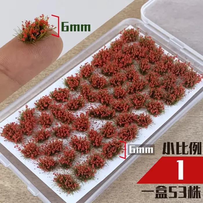 53 pièces/boîte Miniature fleur herbe modèle ABS plantes matériaux pour bricolage HO chemin de fer/construction/jardin