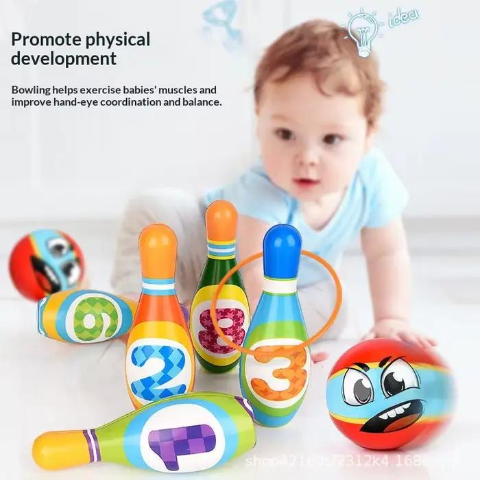 Ensemble de jeu de bowling éducatif pour tout-petits jeu de balle intérieur extérieur interactif parent-enfant jouet sportif d'apprentissage précoce occasions familiales