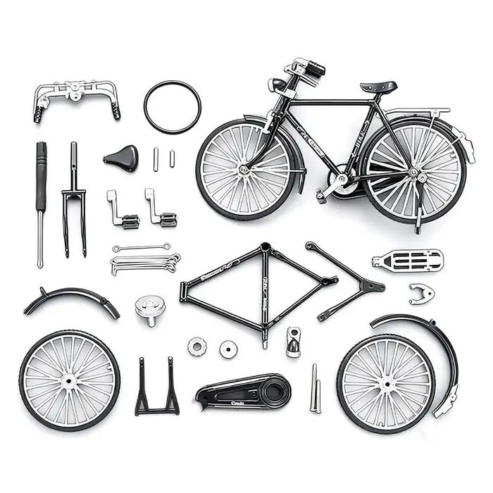 Modèle de vélo miniature en alliage à assembler soi-même style rétro pour passionnés de vélos et collectionneurs occassions spéciales-decoration-créativité-nostalgie-vintage-miniatuves-jouets-educatifs