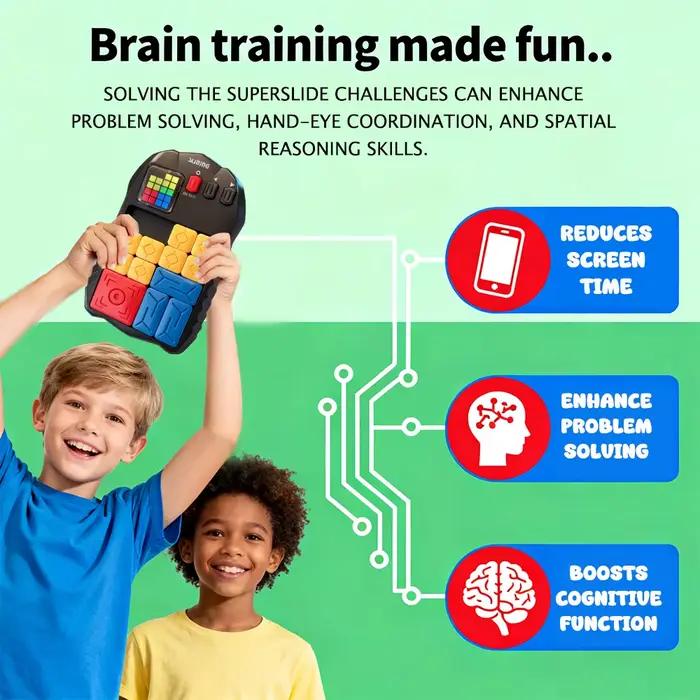 Puzzle électronique à blocs coulissants avec défis multiples et écran LED