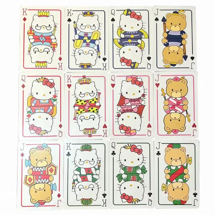 Jeu de cartes Hello Cute Kitty amusant pour enfants et adultes, jeu de société familial, accessoire de dessin animé, cadeau pour occasions spéciales, parties entre amis et famille