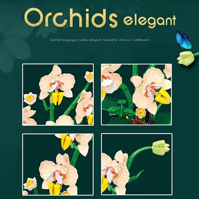 Blocs de construction orchidée fleurs Bouquet
