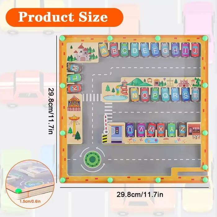 Montessori Alphabet magnétique labyrinthe lettre Puzzle cadeaux pour enfants Parking Puzzles