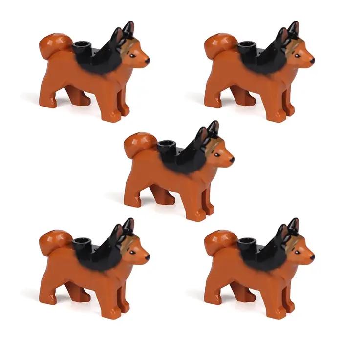 Blocs de construction d'animaux compatibles pour enfants MOC cheveux dorés chien de police bouledogue husky chihuahua occasions spéciales construction éducative imagination enfants nature