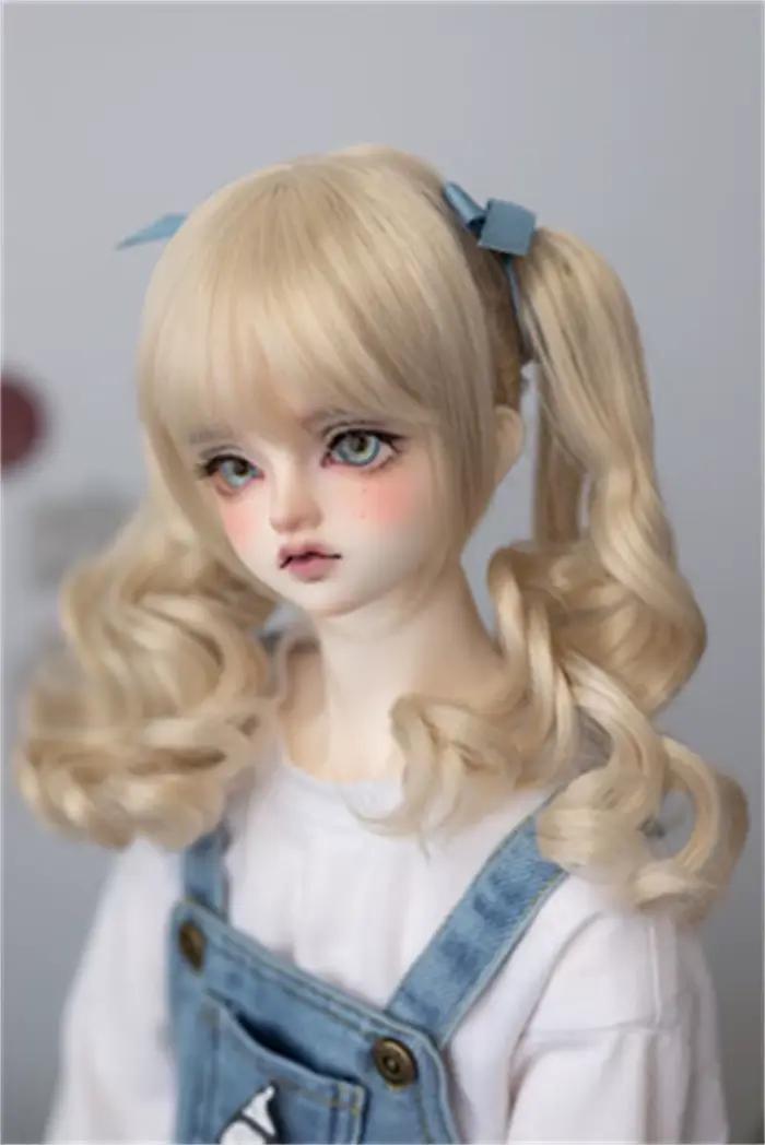 BJD poupée perruque jouets 1/3 1/4 fille haute température soie marron rose doré tigre pince Style D
