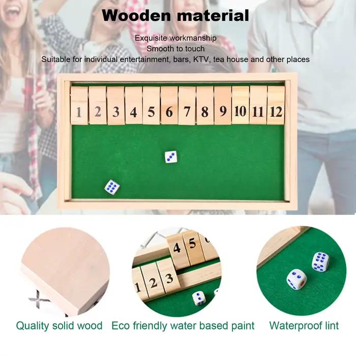 Jeu de société de dés ZK20 en bois de pin avec 12 tuiles numérotées pour bar KTV maison de thé et occasions spéciales