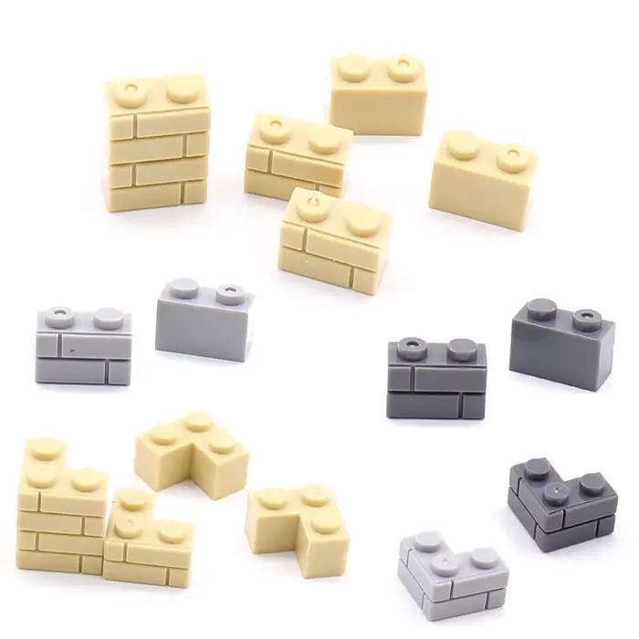 Briques murales de ville 1x2 points, 100 pièces, blocs de construction de maison MOC, accessoires pi
