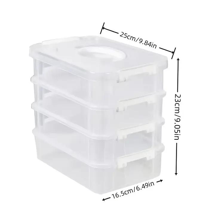 Boîte de rangement empilable Extra Large à 4 niveaux avec couvercle, organisateur en plastique transparent, boîte de rangement pour blocs de construction de jouets