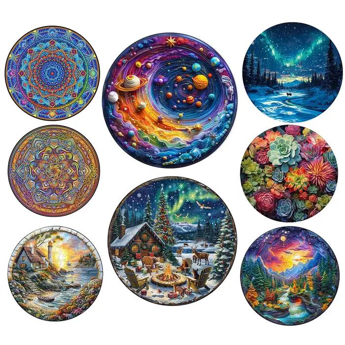 Puzzle en bois ciel étoilé de rêve coloré - Jouet intelligent bricolage pour enfants et adultes - Parfait pour Noël Halloween Birthda