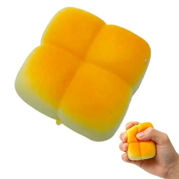 Jouet à presser en forme de pain moelleux, modèle de nourriture factice, pain grillé, gâteau de petit-déjeuner, jouets sensoriels anti-stress pour adultes