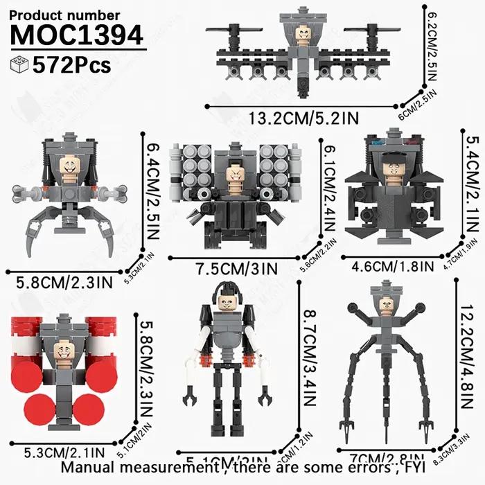 MOOXI Skibidi toilette homme jeu créatif MOC briques modèle bricolage assemblé blocs de construction figurines d'action jouets pour enfant cadeaux d'anniversaire