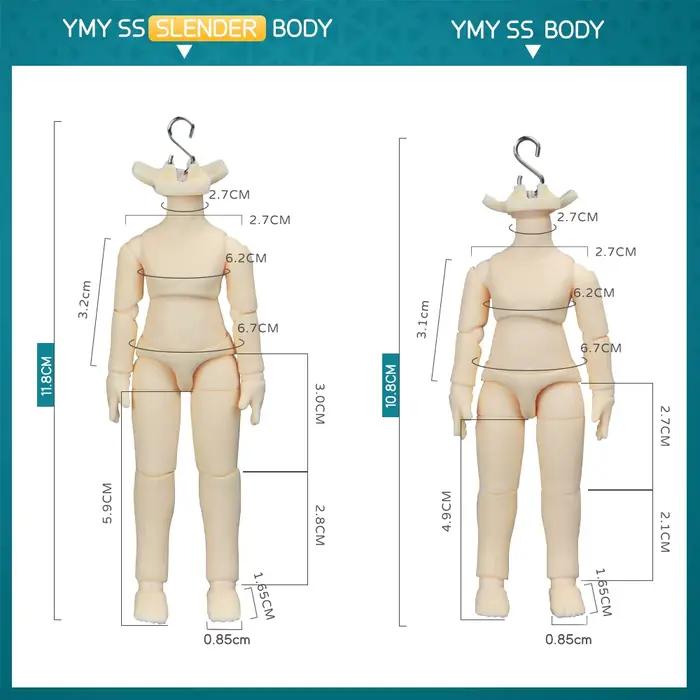 YMY-Corps de poupée Ob11 S avec crochet et joint mobile, figurine d'anime, beurre blanc, peau normal