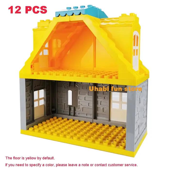 Gros blocs de construction maison Architecture fenêtre mur toit meubles série scène accessoires assemblage jouets éducatifs pour enfants