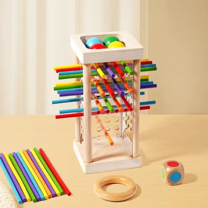 Jouet sensoriel Montessori pour bébé, motricité Fine, couleur, apprentissage cognitif, bâtons de comptage, jeu éducatif pour enfants, jouets en bois d'équilibre