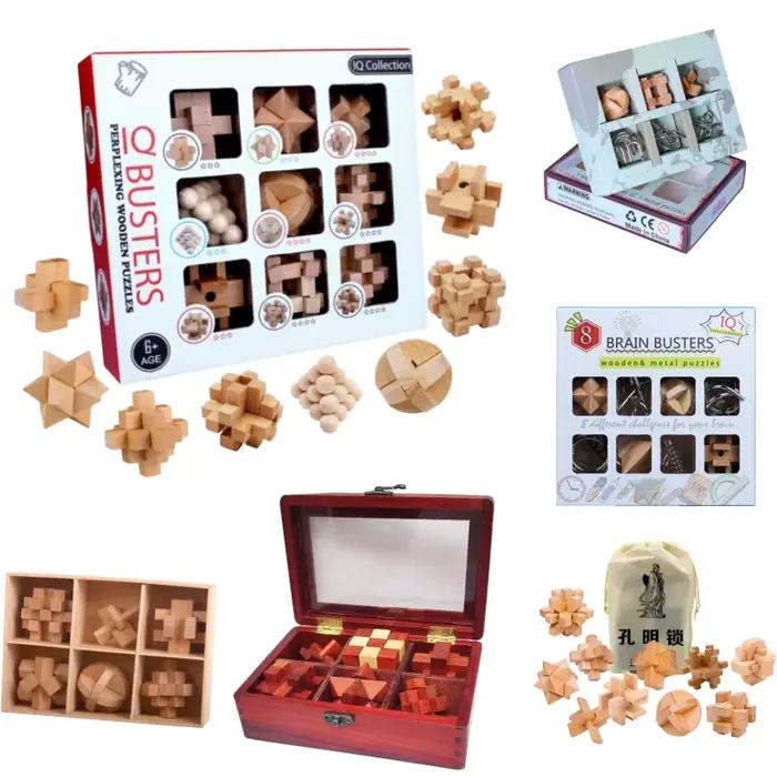 Puzzles de déverrouillage en bois casse-tête Kong Ming LuBan Lock jouet de décryptage adulte jeu d'assemblage Puzzle pour enfants jouets