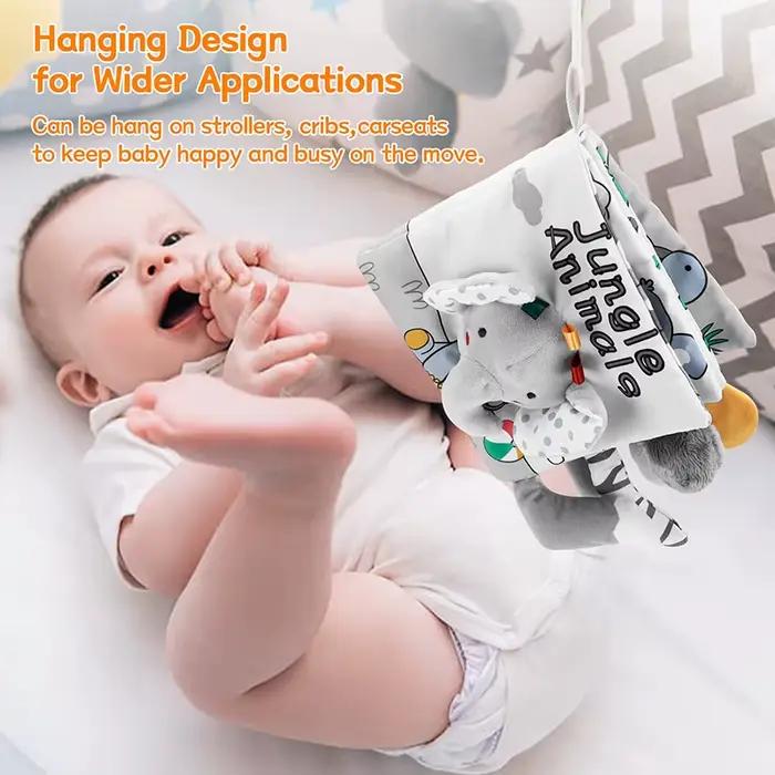 Livres doux pour bébé de 0 à 12 mois, toucher tactile 3D, livre en tissu à contraste élevé, jouets s