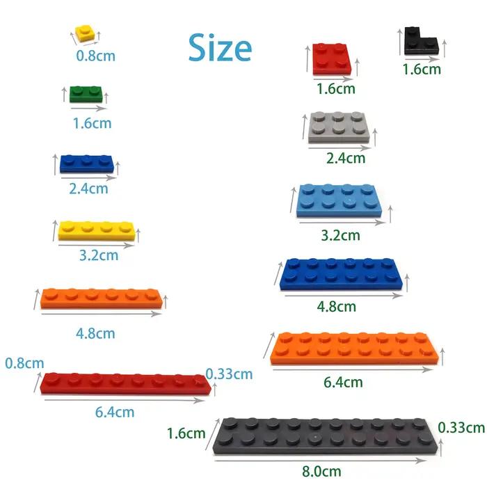 Blocs de construction pour enfants, 5 pièces, figurines fines, briques 8x16 points, 12 couleurs, tai