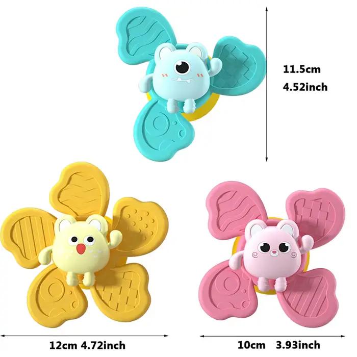 Jouets de bain éducatifs pour enfants, ventouse amusante, spinner, hochets de dessin animé, cadeaux d'anniversaire et de noël, jouets de bricolage mécanique, multicolores pour le développement de l'enfant