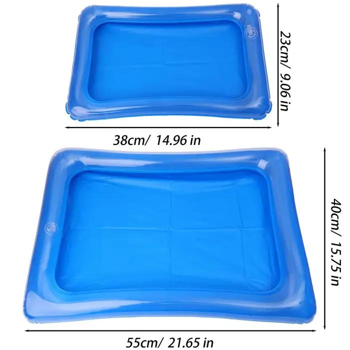 Plateau gonflable multifonctionnel 2/1 pièces pour sable de jeu, jeux aquatiques et de pêche, plateau d'activités sensorielles réutilisable pour enfants, bac à sable