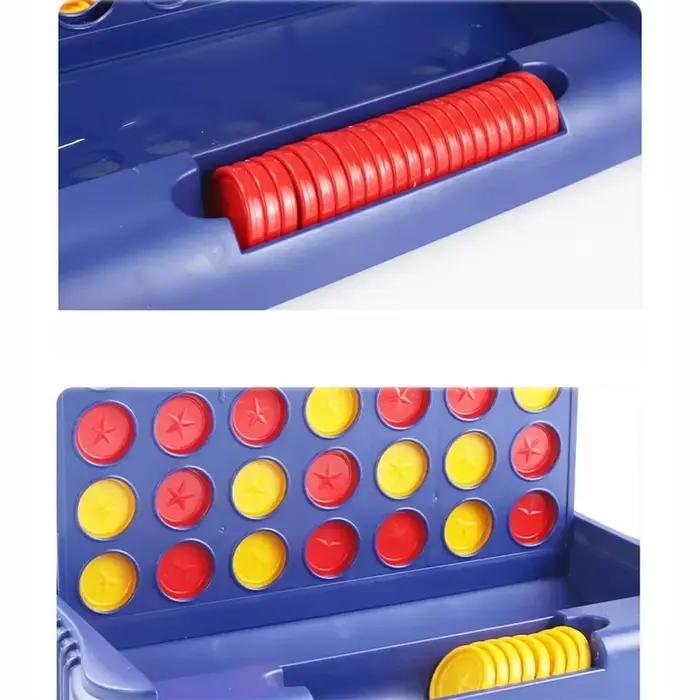 Puzzle éducatif 4 en ligne, jeu de société pliable, jouet familial pour enfants, amélioration de la coordination main-œil, cadeau d'entraînement à la réflexion